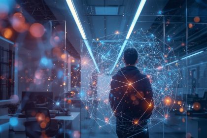 Visual of digital marketer mapping AI-driven content clusters for 2025 SEO strategy