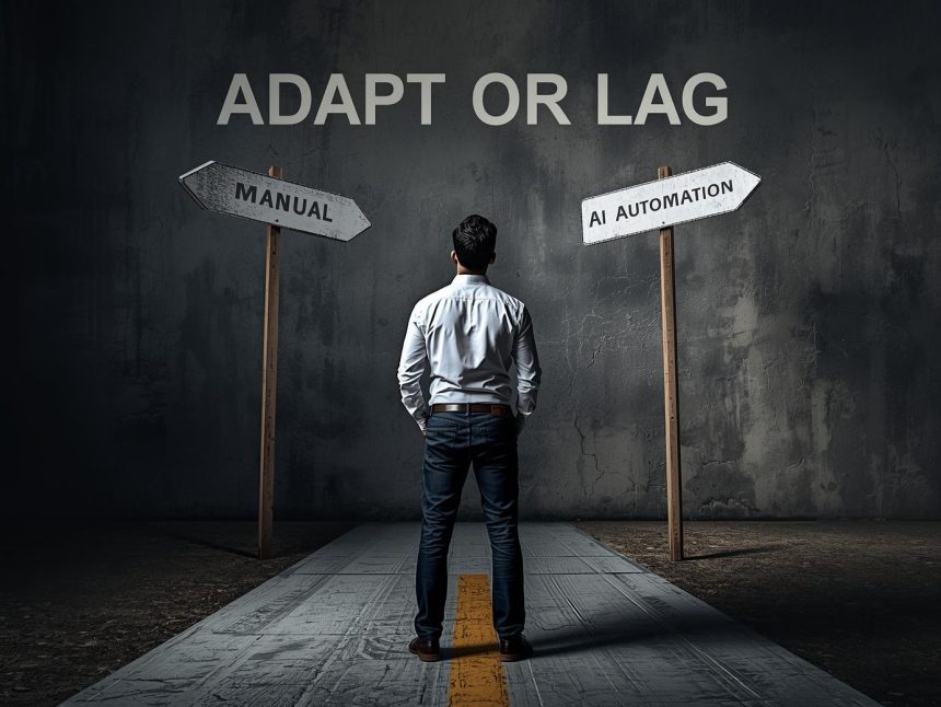 Marketer using AI-powered tools for content creation and digital marketing innovation in 2025.