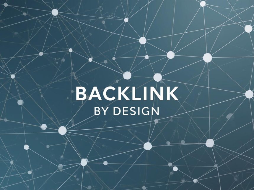 Colorful infographic with a chain link motif symbolizing backlinks