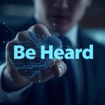 A glowing brain made of data nodes with eyes watching