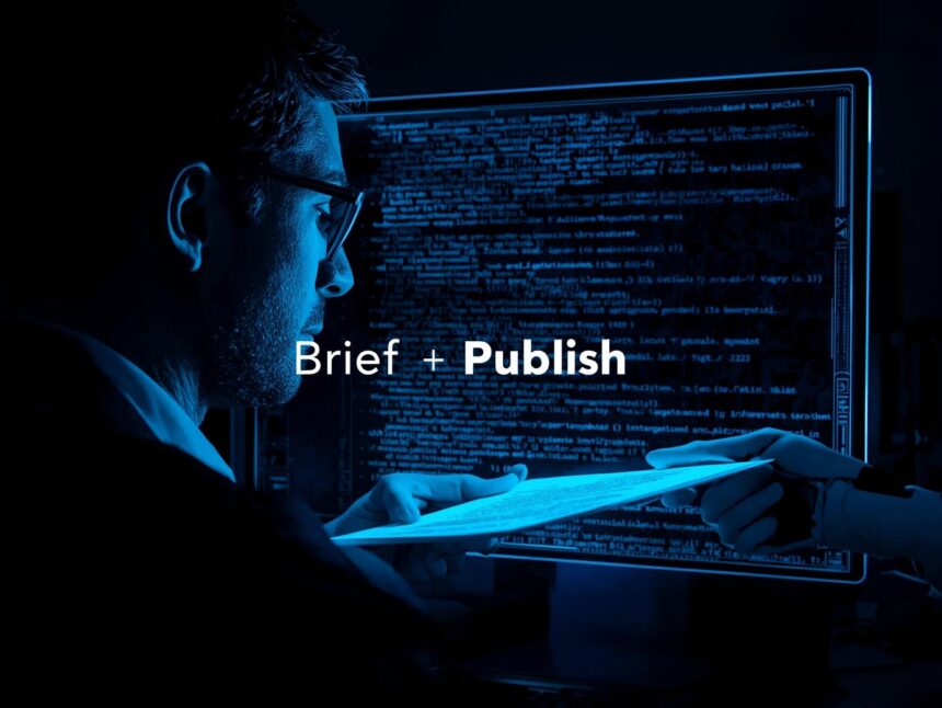 Human editor reviewing AI-generated text on computer screen