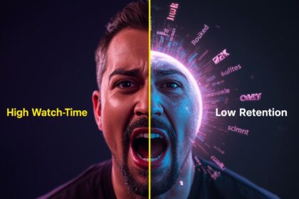 A content creator speaking with captions on-screen, highlighting accessibility and global reach.