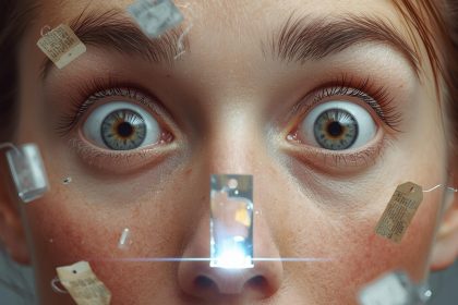 Frustrated marketer amidst messy campaign tags