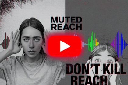 Person reacting to muted soundwave and copyright warning.