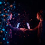 People connecting in a digital community to build brand loyalty.