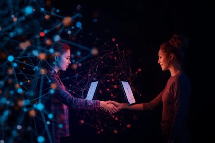 People connecting in a digital community to build brand loyalty.