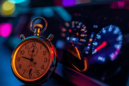 Marketer analyzing Gmail deliverability dashboard with warning spike.