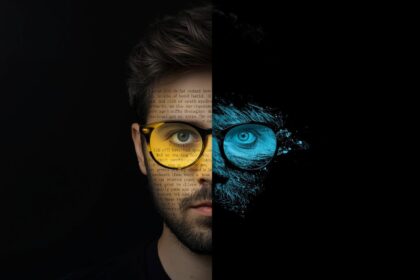 Split image of reader skimming and diving deep into content.