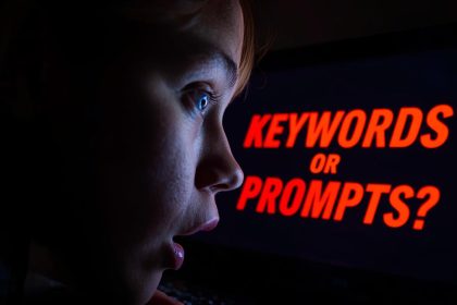 Marketer comparing long-tail keywords and AI prompts for conversions in 2025.