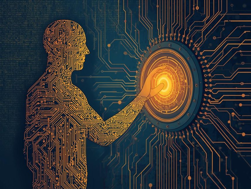 Digital content being scanned by machine eyes