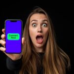 Excited mobile user discovering a landing page