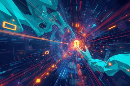 Person unveiling glowing data charts, symbolizing revealing SEO insights