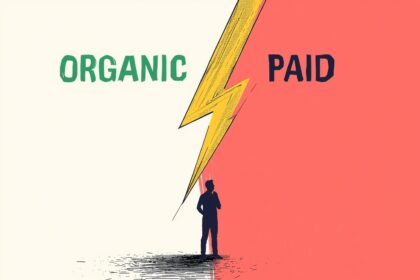 Scale balancing organic vs paid social media budget split.