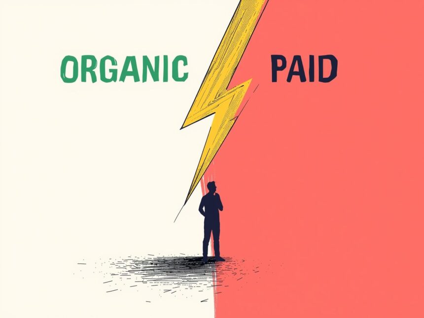 Scale balancing organic vs paid social media budget split.