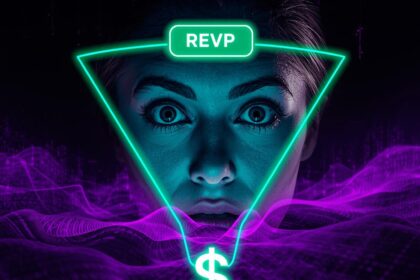 A striking AI-generated image depicting a LinkedIn event funnel with a human hand reaching from a screen to symbolize connection and conversion.