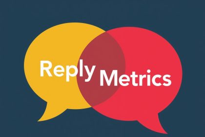 Curious face with upward graph and minimal text ‘Reply Rates