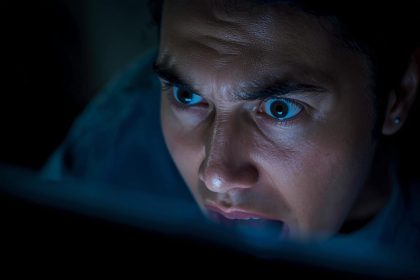 Person reacting to system outage email alert