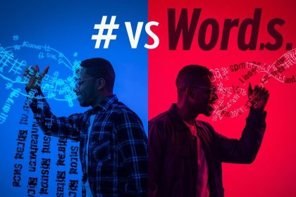 Creator comparing hashtags and natural-language descriptions to discover which improves Shorts and Reels visibility.