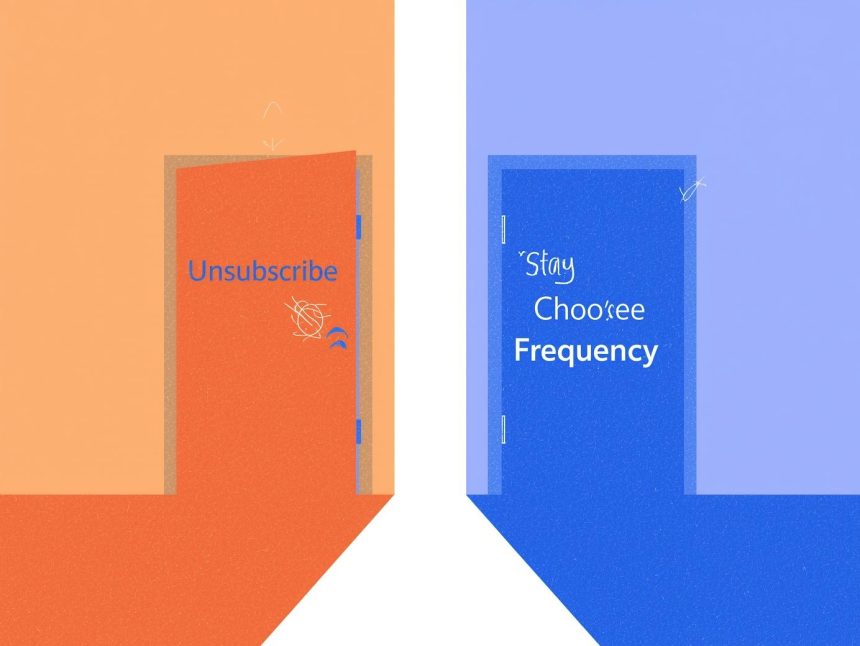 Finger hovering between unsubscribe and stay options