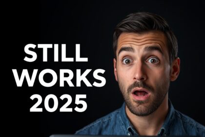 Surprised marketer illuminated by screen with text ‘Still Works 2025.