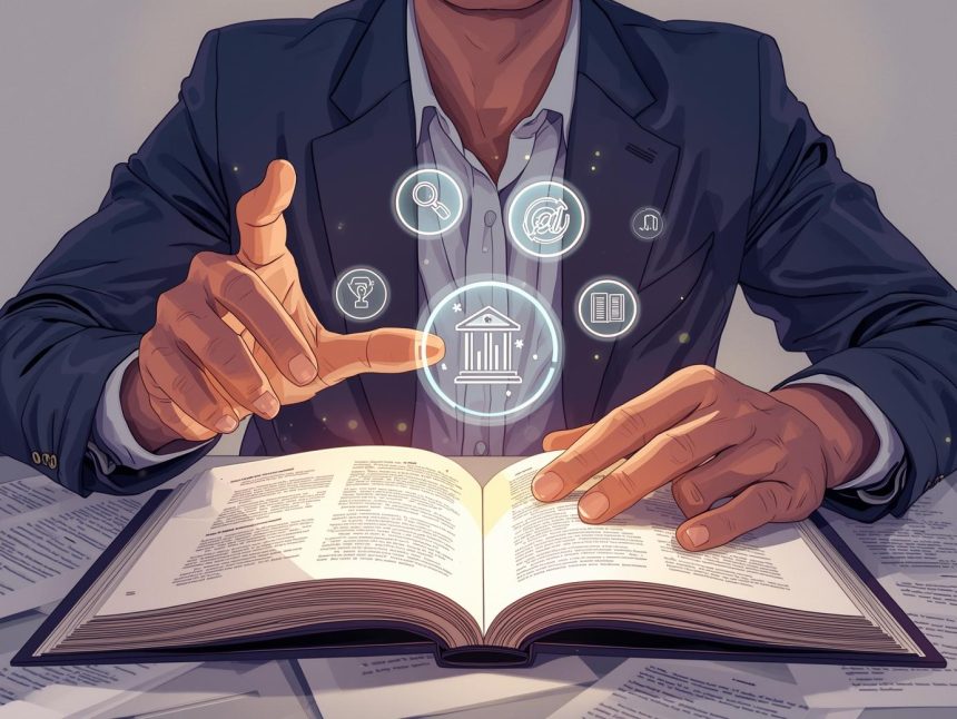 Designer turning text blocks into colorful visuals on screen.