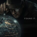 A digital detective analyzing a glowing keyword through a magnifying glass amid a dark digital background, symbolizing the discovery of untapped SEO opportunities.