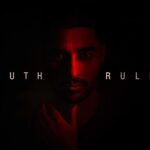 Half-lit face with intense gaze and bold words ‘Truth Rules’ emphasizing ethical storytelling.