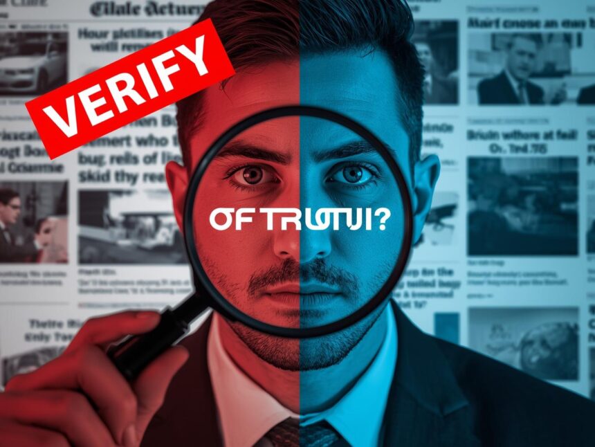 A digital marketer verifying online claims using AI tools.