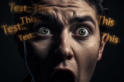 Person with magnifying glass examining email subject lines