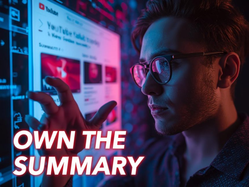 YouTuber optimizing chapters, CTAs, and clips to rank in Google’s AI summaries and YouTube search results.