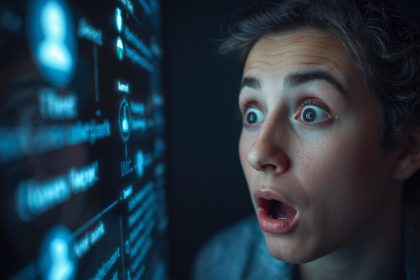 Excited marketer and AI assistant high-fiving in office over chatbot-driven sales funnel