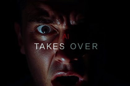 Person reacting with surprise to an AI Overview panel on a bright screen, symbolizing the shift toward zero-click search behavior.