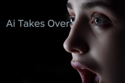 Person reacting with surprise to an AI Overview panel on a bright screen, symbolizing the shift toward zero-click search behavior.