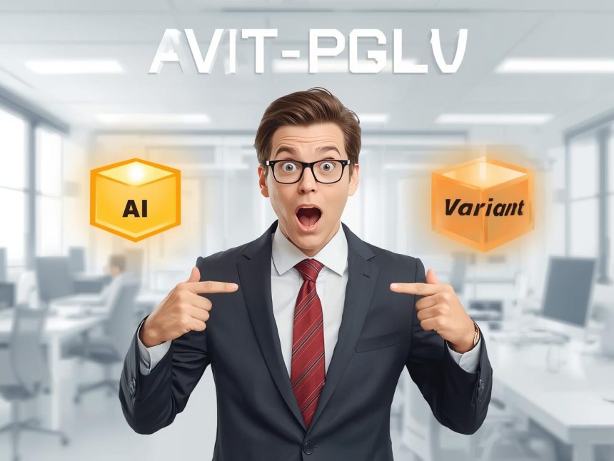 Business professional surprised at on-screen AI-powered A/B testing dashboard showing rising conversion metrics.