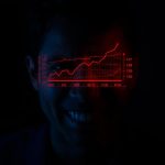 A marketer with a focused expression reviewing bright lift metrics on a glowing screen, showing the impact of brand lift campaigns.