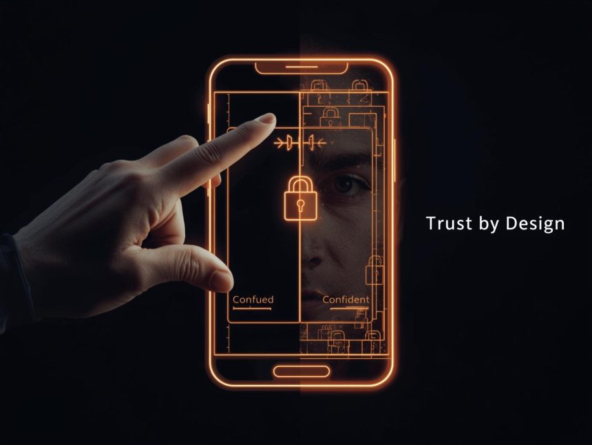 Professional looking at branching AI-generated future paths with a tense, focused expression representing scenario planning for AI-driven market disruption.