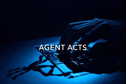 Surprised reaction to a simple, broken chatbot icon revealing a glowing, complex neural network underneath, representing the shift to AI Agents for Customer Service.