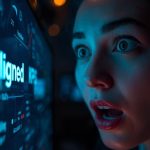 Person pointing at bright storyboard frames with excited expression, demonstrating storyboarding for AI-generated video ads.