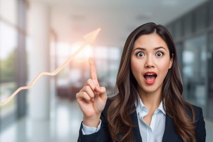 Marketer reacting to AI-driven budget reallocation screen showing Predictive Media Buying Budget Allocation