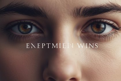 Woman pointing confidently at bold text ‘Empathy Wins’ with bright background, representing customer-centric growth.