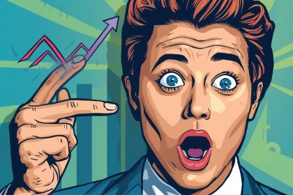 A marketing manager leans forward excitedly at illuminated laptop, rocket icon rising behind, illustrating “Agile Marketing Frameworks for High-Velocity Growth”.