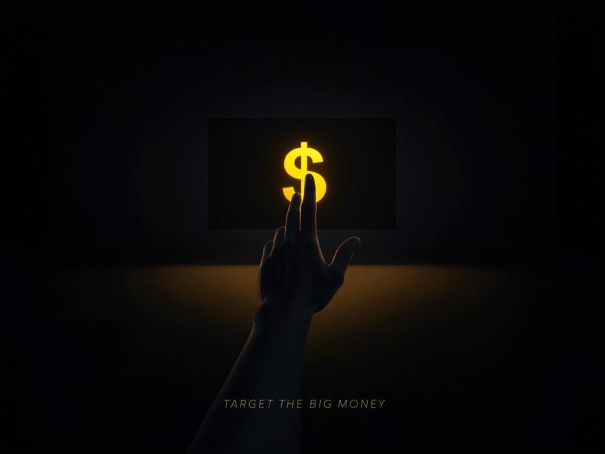 Surprised, intensely focused eye reflecting a complex glowing circuit board, symbolizing AI optimization for High-Ticket Affiliate Programs.