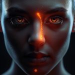 A focused, emotional person holding a glowing digital identity wallet, symbolizing secure Decentralized Identity Consumer Control.