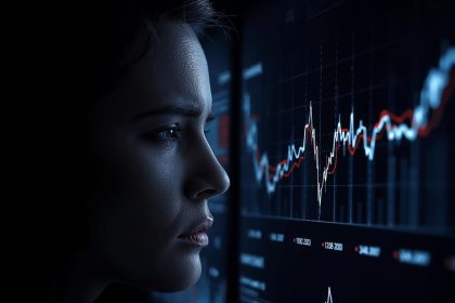 Professional reacting with insight while viewing an AI dashboard that highlights partner performance analytics with clear visual cues.