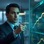 Confident planner presenting tight forecast vs actuals on a clear dashboard; inclusive team watching; predictive analytics for demand forecasting.