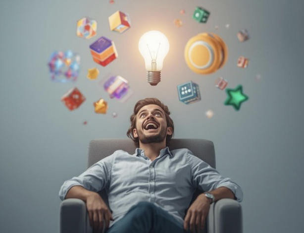 Triumphant hands holding a glowing smartphone with a 'LEVEL UP' screen, symbolizing the success of an AI-Powered Gamification marketing campaign