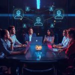 Marketer smiling while engaging with an active digital group