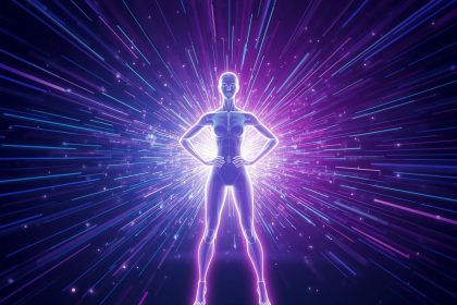 Smiling shopper trying virtual glasses through phone AR app under bright lighting, symbolizing confidence in AR try-on experiences.