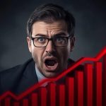 Marketing analyst reacting to a predictive performance alert dashboard showing early KPI decline warning.