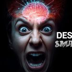 Designer reacting with surprise while neural graphics appear on screen, representing neuro-design for higher creative impact.